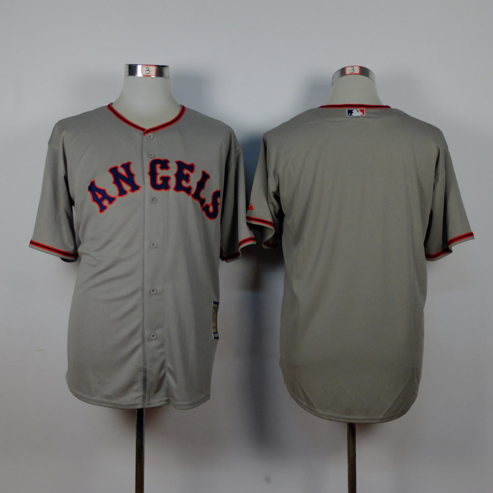 Men Los Angeles Angels Blank Grey Throwback MLB Jerseys->los angeles angels->MLB Jersey